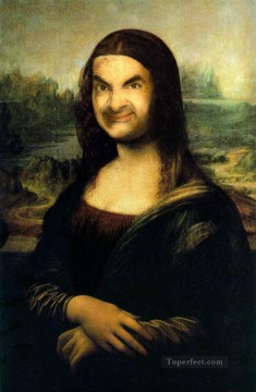 Mr Bean comme Mona Lisa fantaisie Peinture à l'huile